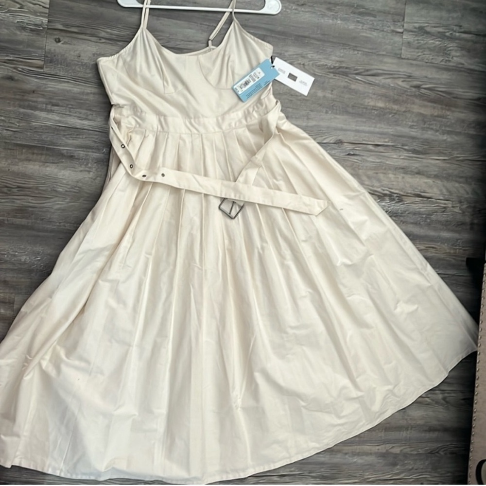 NWT Future Collective Strappy Pleated Midi Dress